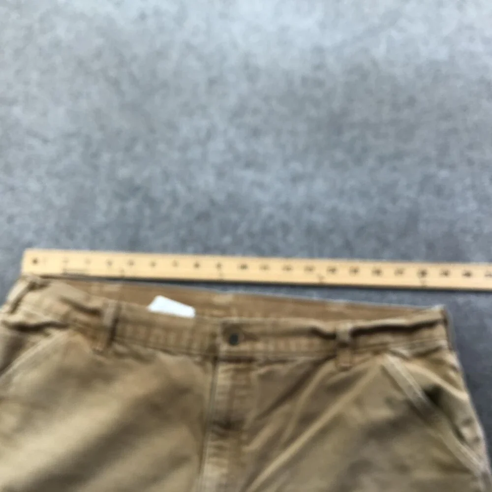Carhartt Pants Mens 40x32 Brown Canvas Carpenter Flannel Lined Workwear B111 - Picture 12 of 14